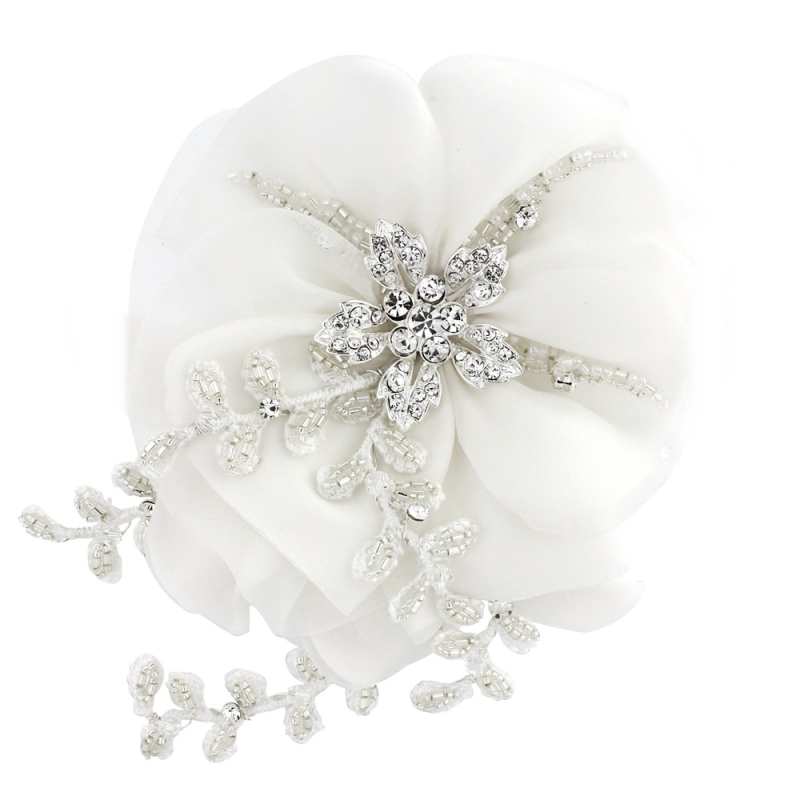Verity Crystal Flower Headpiece - SASSB HP20- White