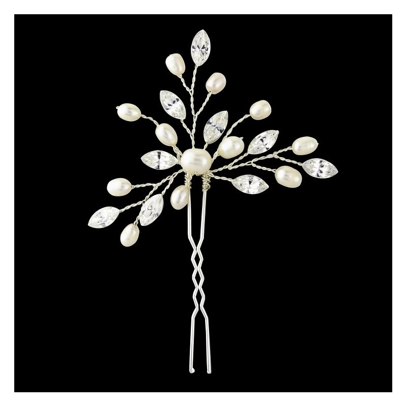 Elodie Crystal Pearl Hair Pin - SASSB- HP44