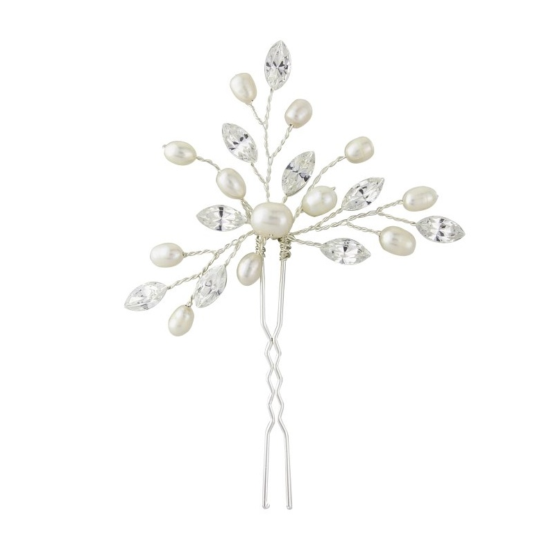 Elodie Crystal Pearl Hair Pin - SASSB- HP44