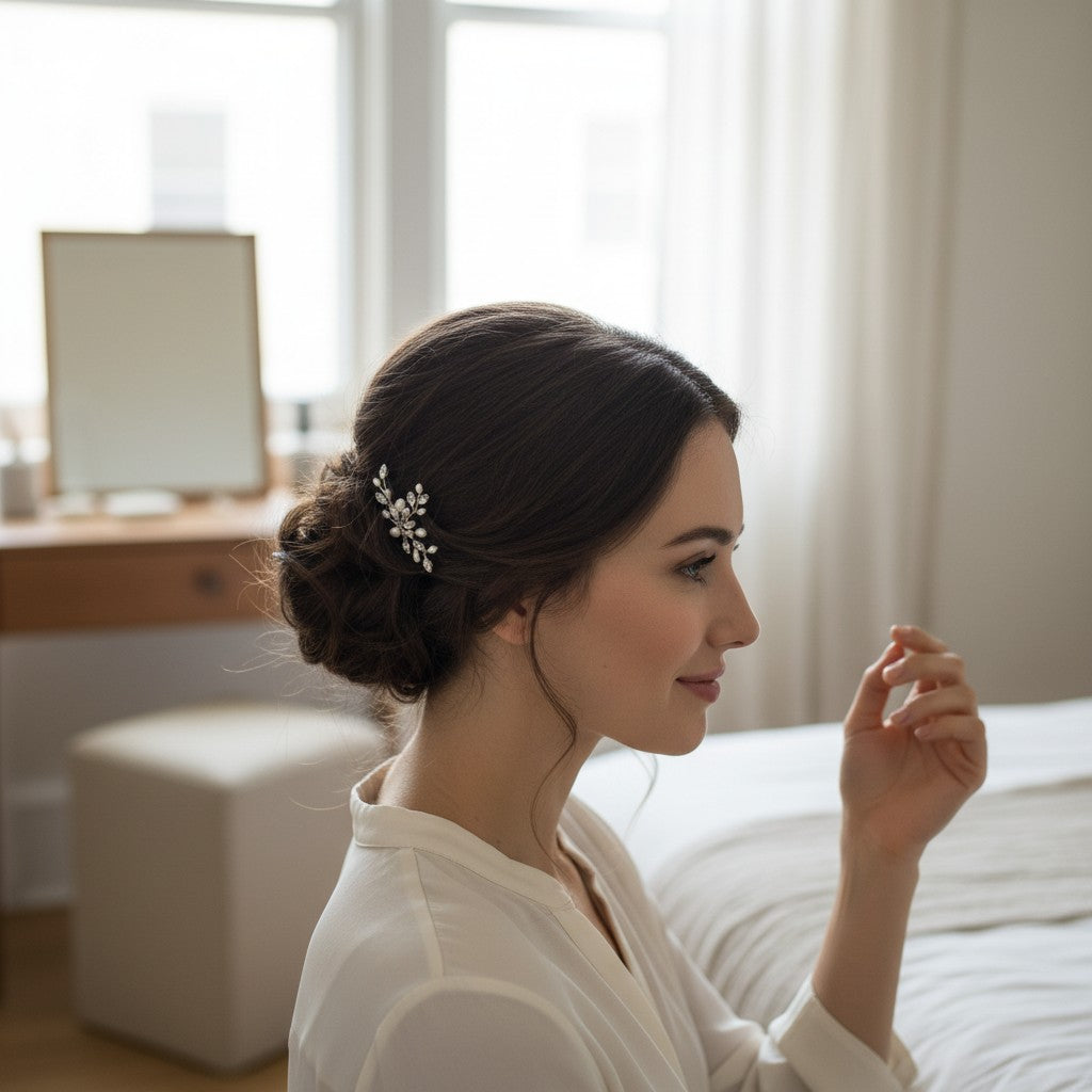 Elodie Crystal Pearl Hair Pin - SASSB- HP44