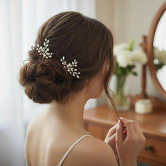 Elodie Crystal Pearl Hair Pin - SASSB- HP44