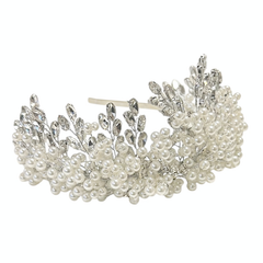 ATHENA COLLECTION - TIMELESS BEAUTY TIARA - SILVER AHB217
