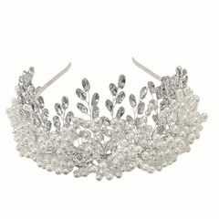 ATHENA COLLECTION - TIMELESS BEAUTY TIARA - SILVER AHB217