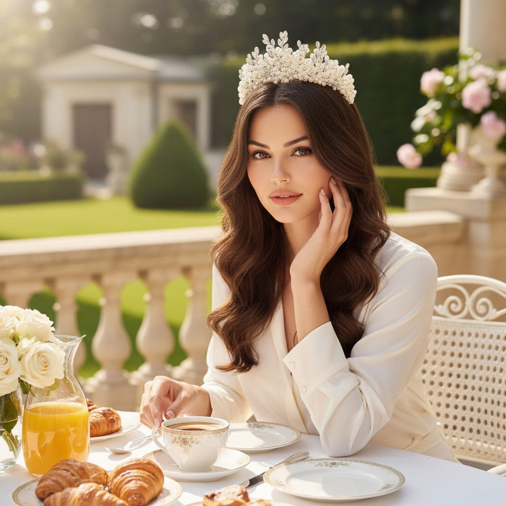 ATHENA COLLECTION - TIMELESS BEAUTY TIARA - SILVER AHB217