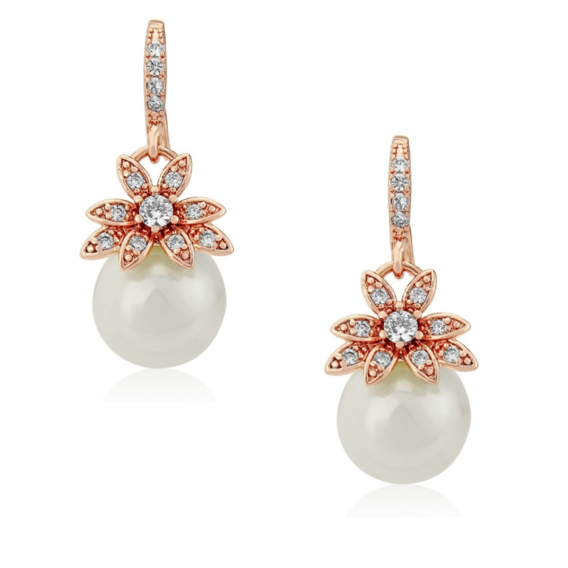 CUBIC ZIRCONIA COLLECTION - CHIC ROSE EARRING COLLECTION -ROSE GOLD