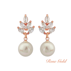 CUBIC ZIRCONIA COLLECTION - CHIC ROSE EARRING COLLECTION -ROSE GOLD