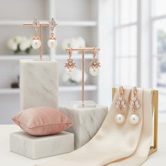 CUBIC ZIRCONIA COLLECTION - CHIC ROSE EARRING COLLECTION -ROSE GOLD