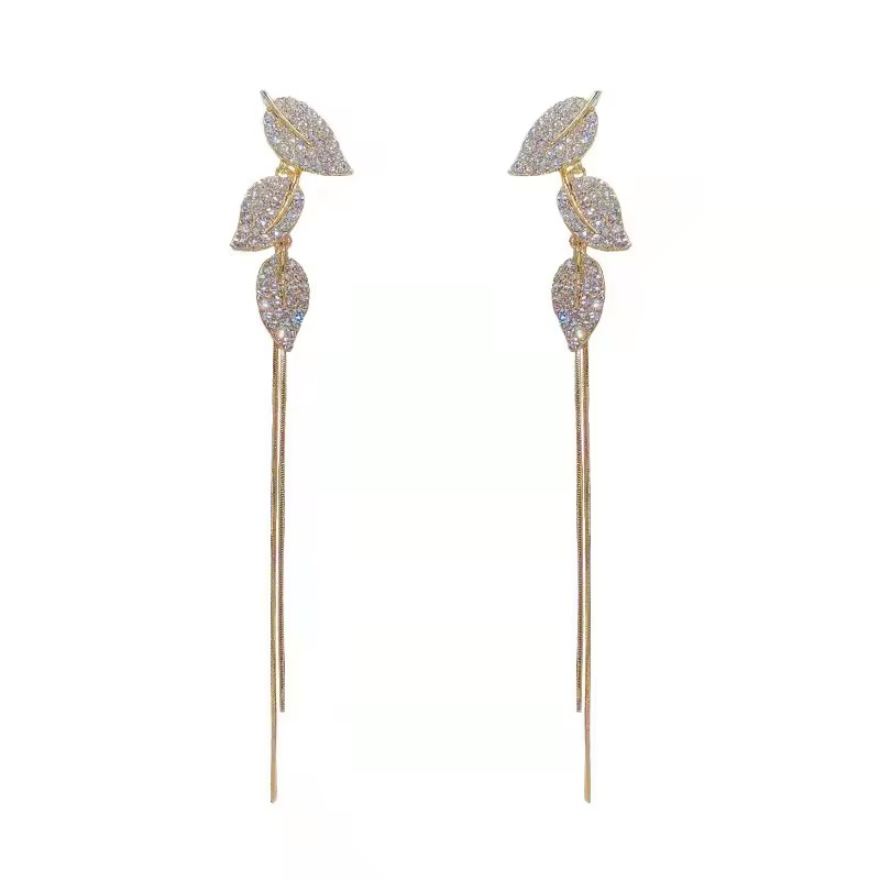 CUBIC ZIRCONIA COLLECTION - EXQUISITE CRYSTAL DROP EARRINGS - CZER876 GOLD