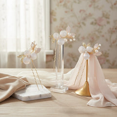 ATHENA COLLECTION - BLUSH PINK HAIR PINS - SET OF 3 (PIN82)