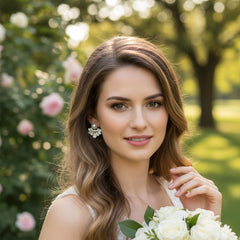 ATHENA COLLECTION - GATSBY INSPIRED STUD EARRINGS - CZER880 GOLD