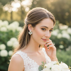 ATHENA COLLECTION - GATSBY INSPIRED STUD EARRINGS - CZER880 GOLD