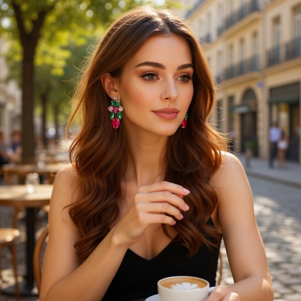 ATHENA COLLECTION - CRYSTAL STATEMENT EARRINGS - CZER881 MULTI