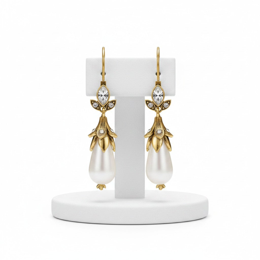ATHENA COLLECTION - VINTAGE TREASURE EARRINGS - CZER882 GOLD