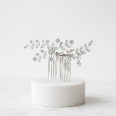 ATHENA COLLECTION - GLITZY GLAM HAIR COMB - HC303 SILVER