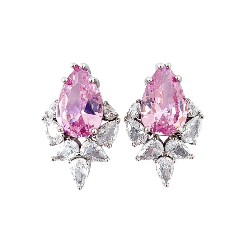 CUBIC ZIRCONIA COLLECTION - DELICATE DIVA EARRINGS - BLUSH PINK CZER883