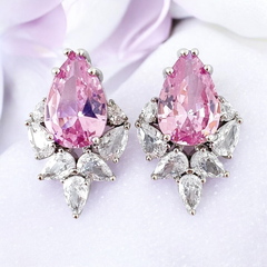CUBIC ZIRCONIA COLLECTION - DELICATE DIVA EARRINGS - BLUSH PINK CZER883