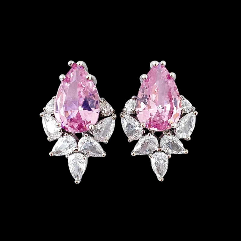 CUBIC ZIRCONIA COLLECTION - DELICATE DIVA EARRINGS - BLUSH PINK CZER883