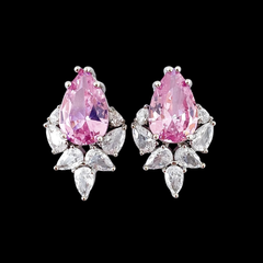 CUBIC ZIRCONIA COLLECTION - DELICATE DIVA EARRINGS - BLUSH PINK CZER883