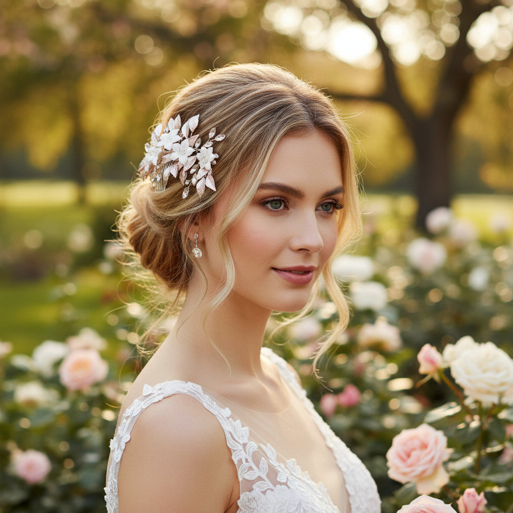 ATHENA COLLECTION - BLUSH PINK COLLECTION - COMB AND PIN SET