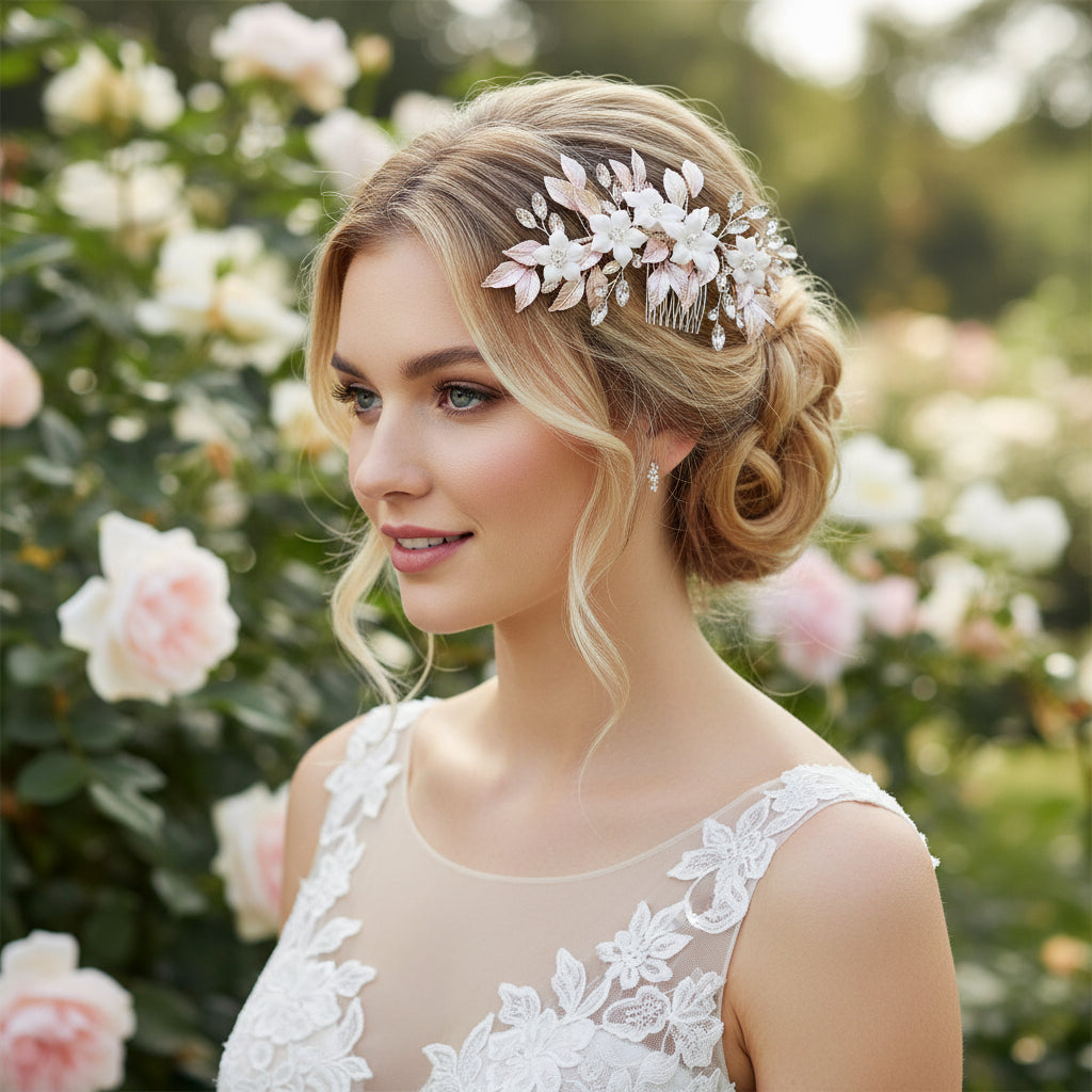 ATHENA COLLECTION - BLUSH PINK COLLECTION - COMB AND PIN SET