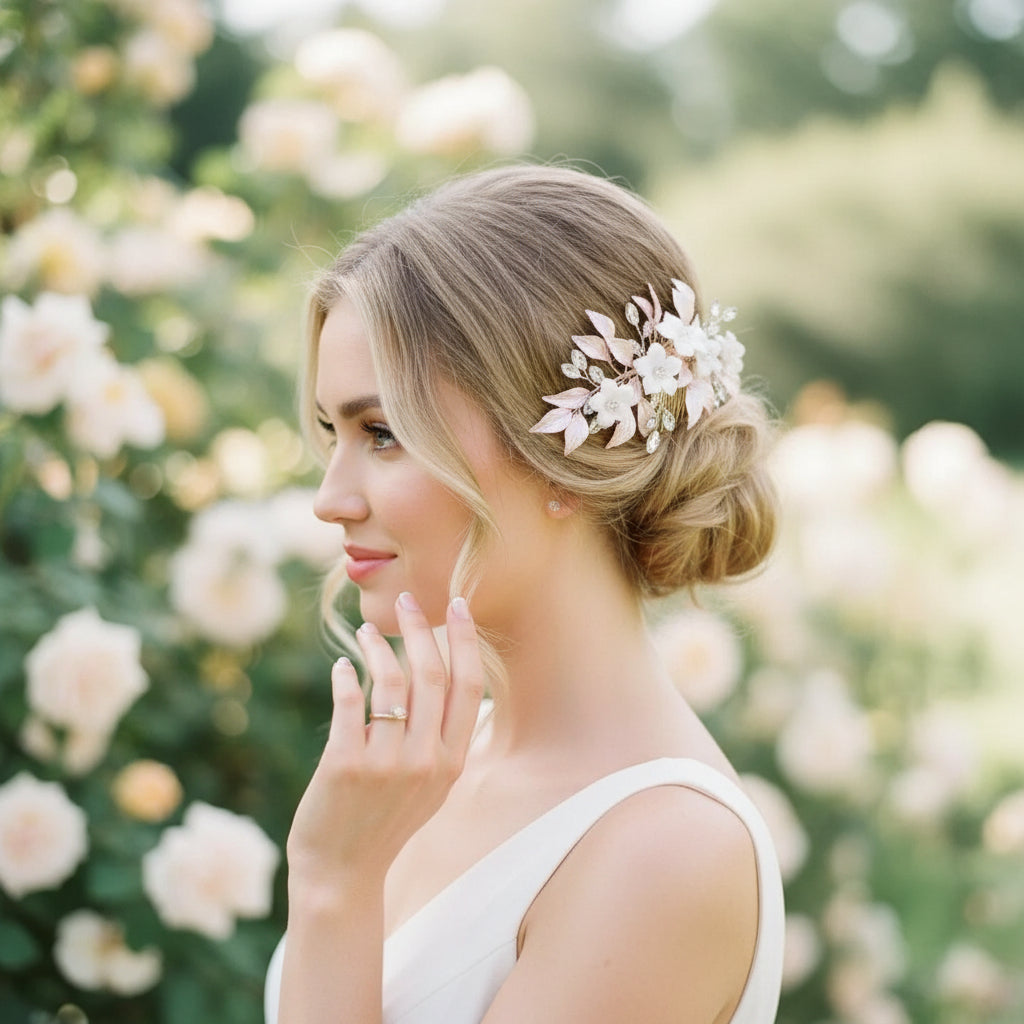 ATHENA COLLECTION - BLUSH PINK COLLECTION - COMB AND PIN SET