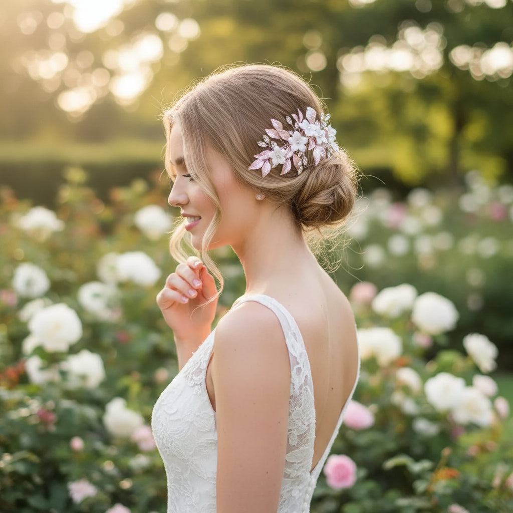 ATHENA COLLECTION - BLUSH PINK COLLECTION - COMB AND PIN SET