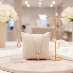 CUBIC ZIRCONIA COLLECTION - ROSE GOLD NECKLACE COLLECTION - ROSE