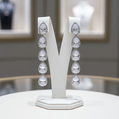 CUBIC ZIRCONIA COLLECTION - CRYSTAL DROP EARRINGS - CZER884 SILVER