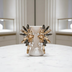 CUBIC ZIRCONIA COLLECTION - CRYSTAL STATEMENT EARRINGS - CZER888 GOLD