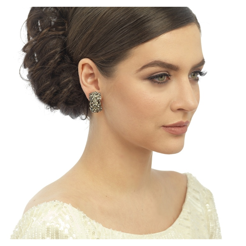 Crystal Divine Earrings (CLIP-ON) Black Diamond (ER125)