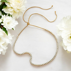 CUBIC ZIRCONIA COLLECTION - CHIC CRYSTAL CHOKER - ADJUSTABLE - GOLD