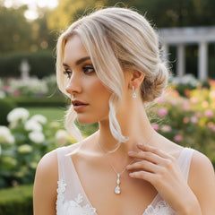 Cubic Zirconia - Bridal Necklace Set - (NK1)