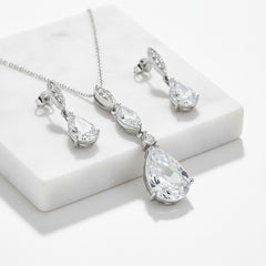 Cubic Zirconia - Bridal Necklace Set - (NK1)
