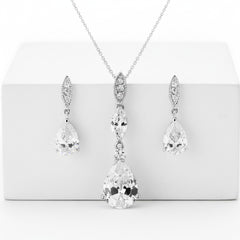 Cubic Zirconia - Bridal Necklace Set - (NK1)