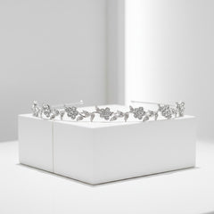 ATHENA COLLECTION - CHIC FLOWER HEADBAND - AHB220 SILVER