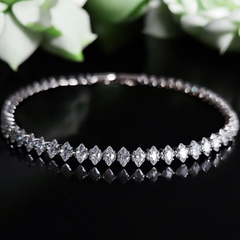 CUBIC ZIRCONIA COLLECTION - MARQUISE CUT CRYSTAL BRACELET - BR172 SMALL