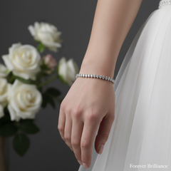 CUBIC ZIRCONIA COLLECTION - MARQUISE CUT CRYSTAL BRACELET - BR172 MEDIUM