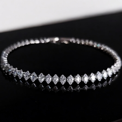 CUBIC ZIRCONIA COLLECTION - MARQUISE CUT CRYSTAL BRACELET - BR172 MEDIUM
