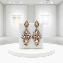ATHENA COLLECTION - VINTAGE LUXE EARRINGS - LIGHT ROSE - CZER892 PINK