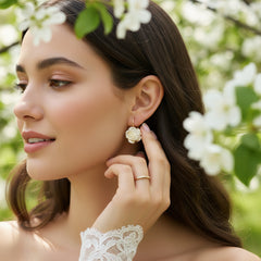 ATHENA COLLECTION - DAINTY ROSE EARRINGS - CZER893 GOLD