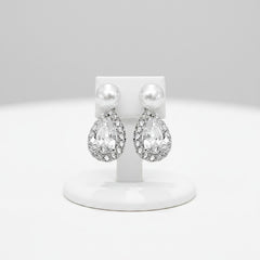 CZ COLLECTION - DAINTY CRYSTAL DROP EARRINGS -925 SILVER CZER894