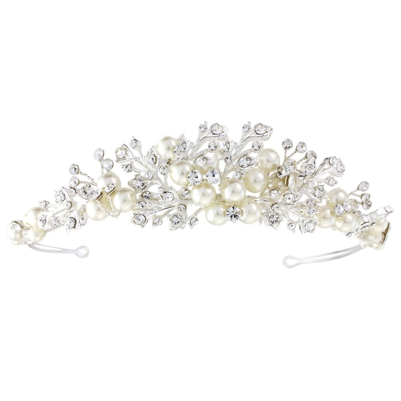 Tess Luxe Pearl Tiara - SASSB - SILVER (Tiara 3)