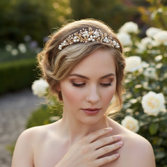 Tess Luxe Pearl Tiara - (14K Gold Plated) Tiara 3 -SASSB