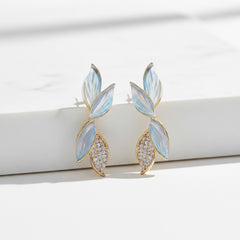 ATHENA COLLECTION - CHIC DROP EARRINGS -BLUE -CZER895
