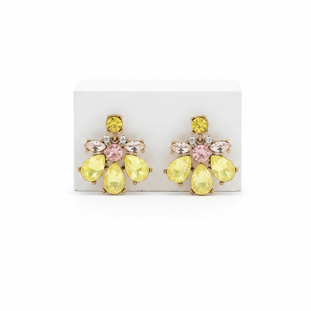 ATHENA COLLECTION - GLAM DIVA EARRINGS - CZER891 YELLOW