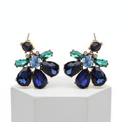 ATHENA COLLECTION - GLAM DIVA EARRINGS - CZER891 NAVY BLUE