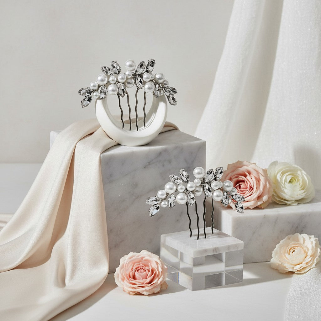 ATHENA COLLECTION - EXQUISITE COMB SET - HC305 SILVER