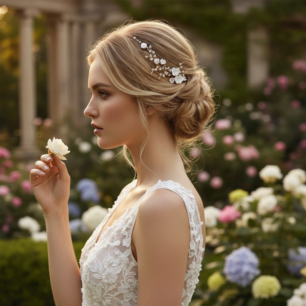ATHENA COLLECTION - EXQUISITE BOUQUET HAIR PIN SET - (PIN 83) GOLD