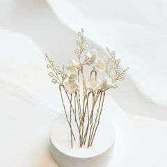 ATHENA COLLECTION - EXQUISITE BOUQUET HAIR PIN SET - (PIN 83) GOLD