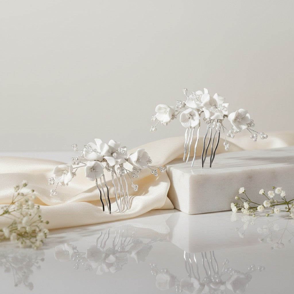 ATHENA COLLECTION -CHIC COMB SET - HC306 SILVER